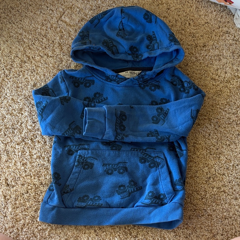 Blue Dump Truck Kids Hoodie